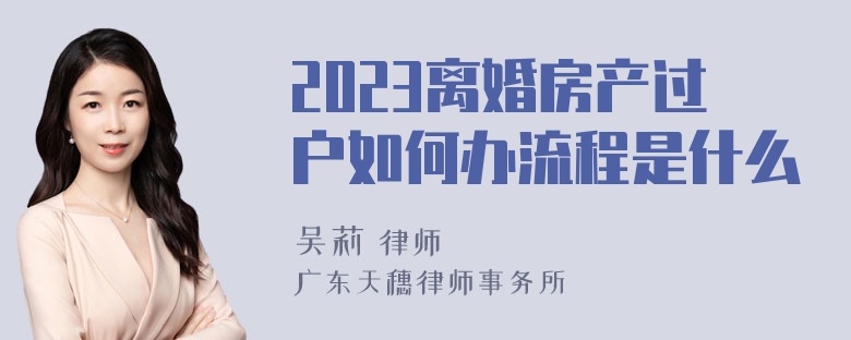 2023离婚房产过户如何办流程是什么