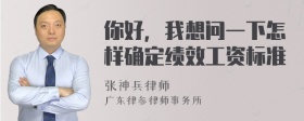 你好，我想问一下怎样确定绩效工资标准