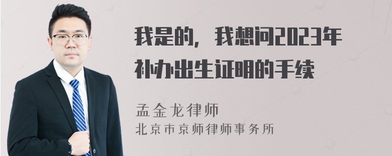 我是的，我想问2023年补办出生证明的手续