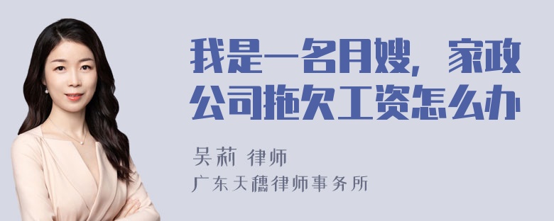 我是一名月嫂，家政公司拖欠工资怎么办