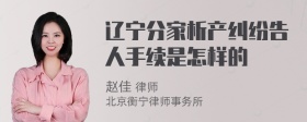 辽宁分家析产纠纷告人手续是怎样的