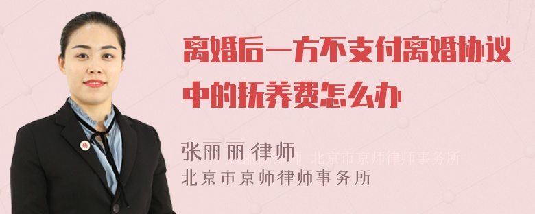 离婚后一方不支付离婚协议中的抚养费怎么办