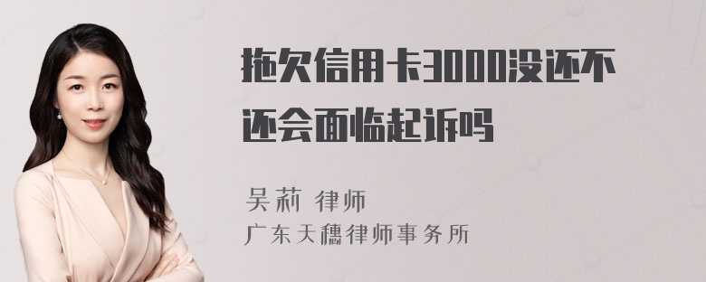 拖欠信用卡3000没还不还会面临起诉吗