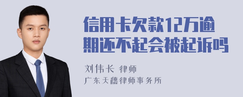 信用卡欠款12万逾期还不起会被起诉吗