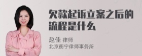 欠款起诉立案之后的流程是什么