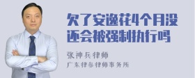 欠了安逸花4个月没还会被强制执行吗