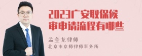 2023广安取保候审申请流程有哪些