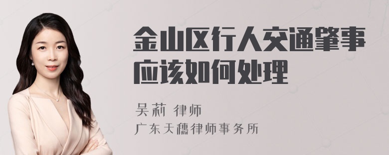 金山区行人交通肇事应该如何处理