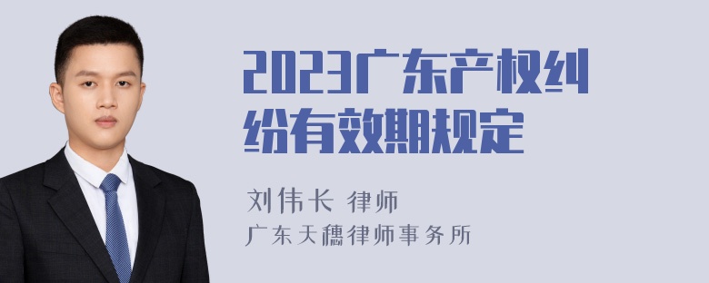 2023广东产权纠纷有效期规定