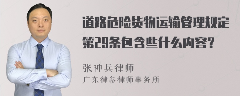 道路危险货物运输管理规定第29条包含些什么内容？