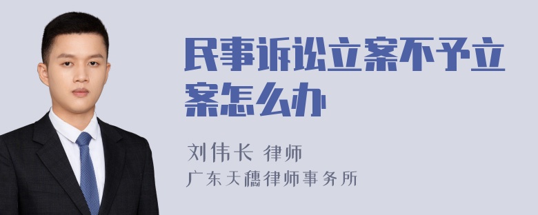 民事诉讼立案不予立案怎么办