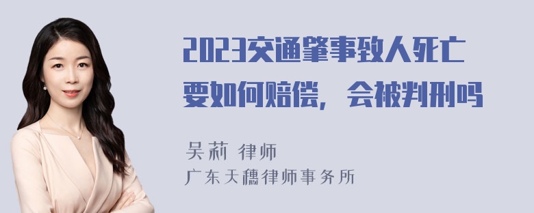 2023交通肇事致人死亡要如何赔偿，会被判刑吗