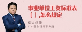 事业单位工资标准表（）,怎么规定