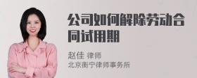 公司如何解除劳动合同试用期