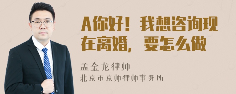 A你好！我想咨询现在离婚，要怎么做