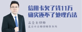 信用卡欠了钱11万确实还不了处理方法