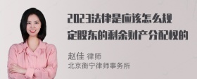 2023法律是应该怎么规定股东的剩余财产分配权的