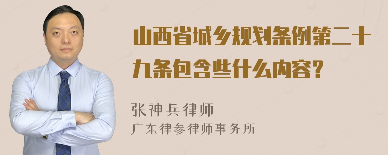 山西省城乡规划条例第二十九条包含些什么内容？