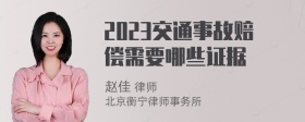 2023交通事故赔偿需要哪些证据