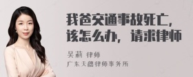 我爸交通事故死亡，该怎么办，请求律师