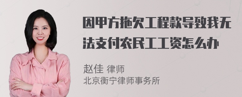 因甲方拖欠工程款导致我无法支付农民工工资怎么办