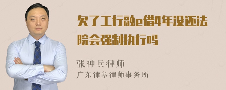 欠了工行融e借4年没还法院会强制执行吗