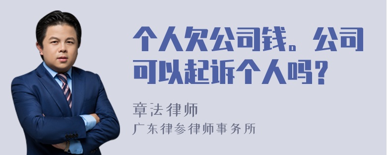 个人欠公司钱。公司可以起诉个人吗？