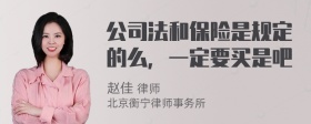 公司法和保险是规定的么，一定要买是吧