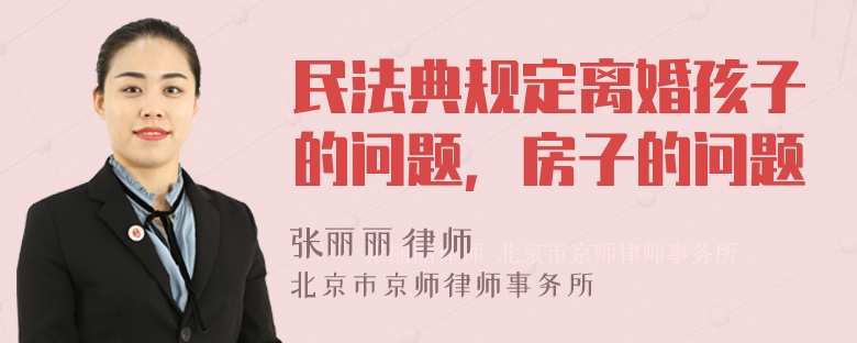 民法典规定离婚孩子的问题，房子的问题