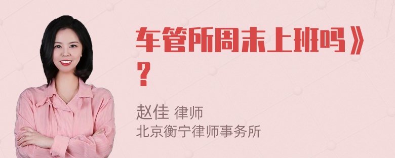 车管所周末上班吗》？