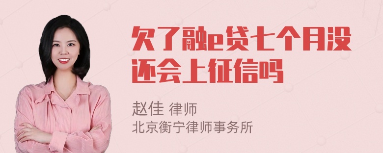 欠了融e贷七个月没还会上征信吗