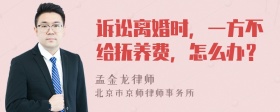 诉讼离婚时，一方不给抚养费，怎么办？