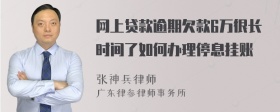 网上贷款逾期欠款6万很长时间了如何办理停息挂账