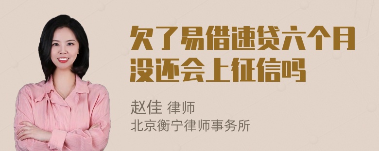 欠了易借速贷六个月没还会上征信吗