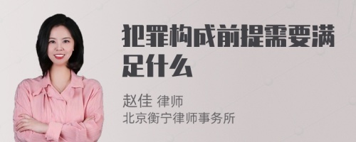 犯罪构成前提需要满足什么