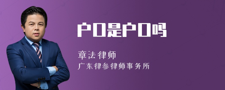 户口是户口吗