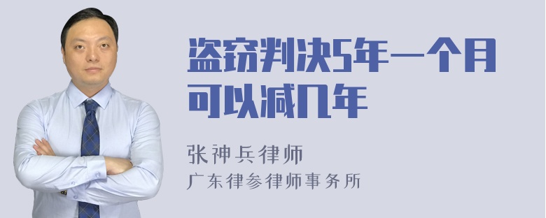 盗窃判决5年一个月可以减几年