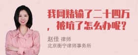 我网赌输了二十四万，被坑了怎么办呢？