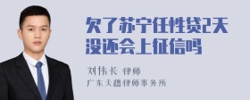 欠了苏宁任性贷2天没还会上征信吗