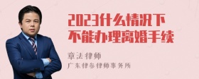 2023什么情况下不能办理离婚手续