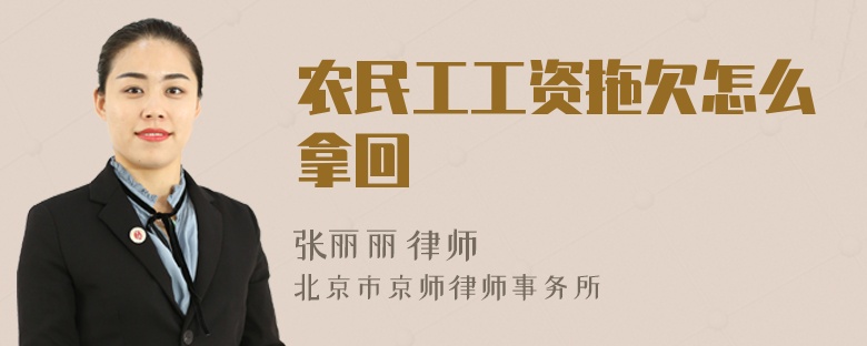 农民工工资拖欠怎么拿回