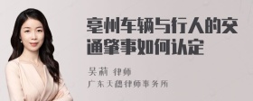 亳州车辆与行人的交通肇事如何认定