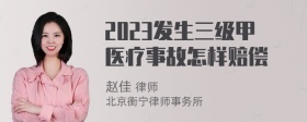 2023发生三级甲医疗事故怎样赔偿