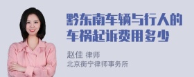 黔东南车辆与行人的车祸起诉费用多少