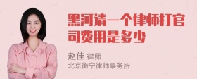 黑河请一个律师打官司费用是多少