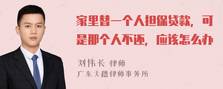 家里替一个人担保贷款，可是那个人不还，应该怎么办