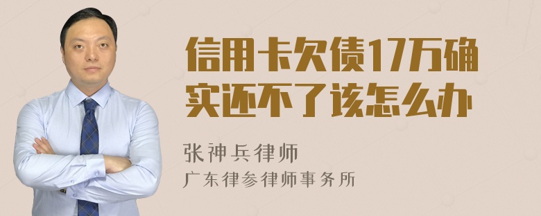 信用卡欠债17万确实还不了该怎么办