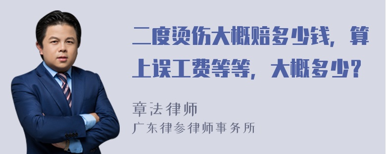 二度烫伤大概赔多少钱，算上误工费等等，大概多少？