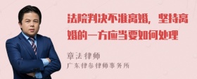 法院判决不准离婚，坚持离婚的一方应当要如何处理