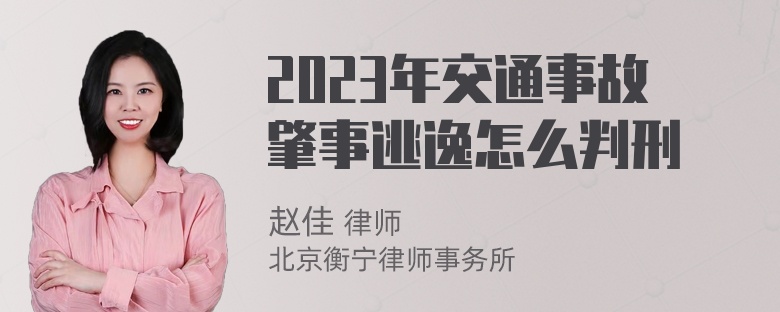 2023年交通事故肇事逃逸怎么判刑